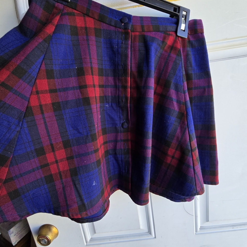 Forever 21 Tartan Mini Skirt - Red and Blue